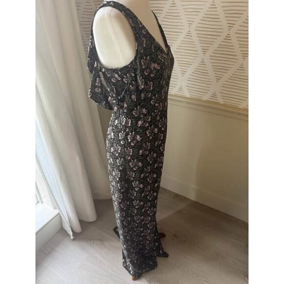 PAIGE Women’s Small Storm Cloud Floral Cold Shoulder Maxi Dress - Picture 8 of 10